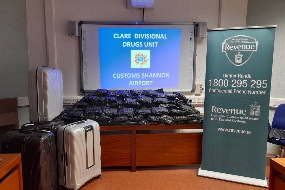 Shipment of 64 kilograms of cannabis herb trafficked in checked luggage seized in Ireland in 2024
