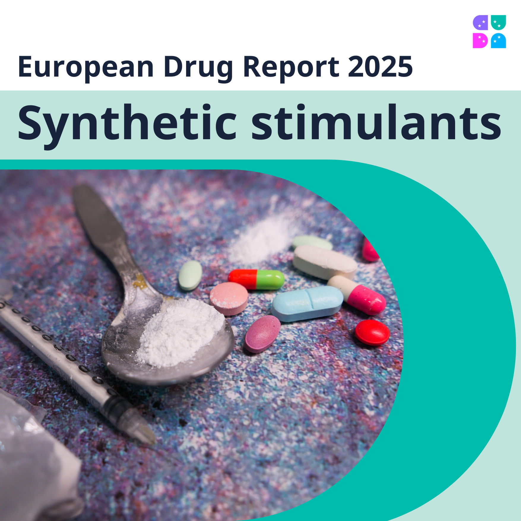 cover of the European Drug Report 2025: synthetic stimulants