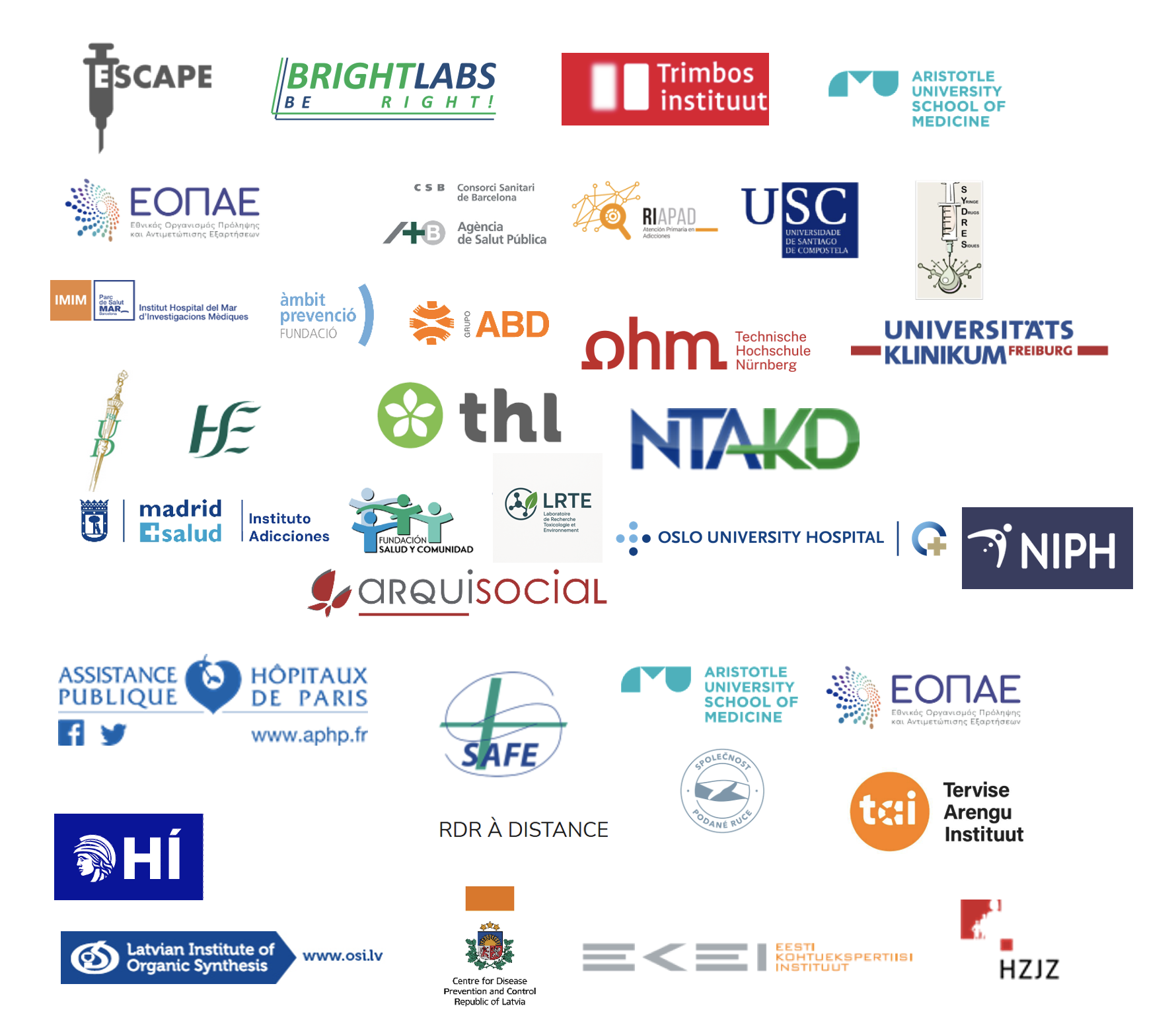Logos of the ESCAPE network members