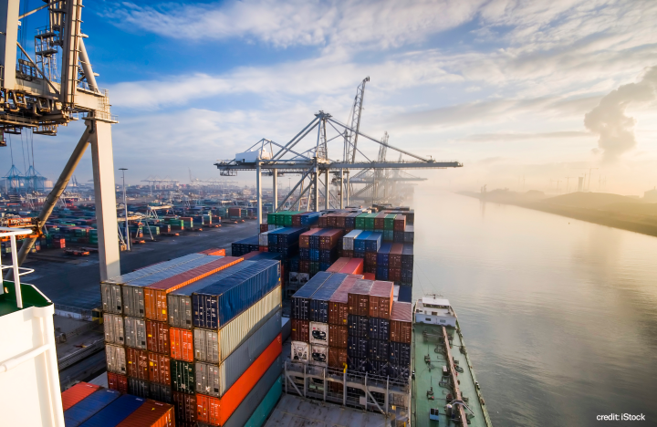 istock photo of containers in a port